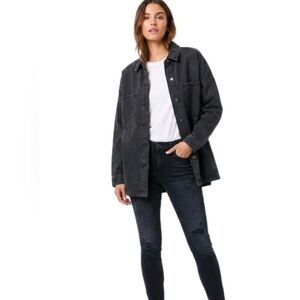 Hudson Jeans Charcoal Oversized Denim Jacket NWT